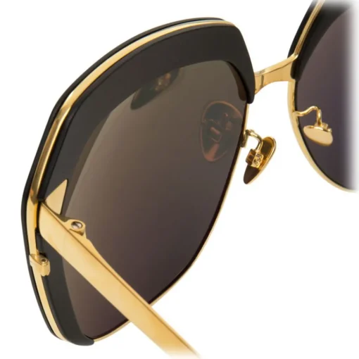Linda Farrow Sunglasses & Eyewear-- 578 C1 Oversized Sunglasses - Black - Eyewear - Avvenice