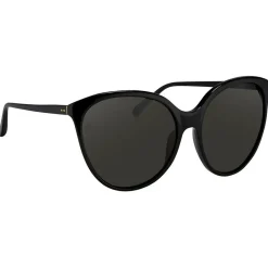 Linda Farrow Sunglasses & Eyewear-- 496 C1 Oversized Sunglasses - Black - Eyewear - Avvenice