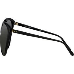 Linda Farrow Sunglasses & Eyewear-- 496 C1 Oversized Sunglasses - Black - Eyewear - Avvenice
