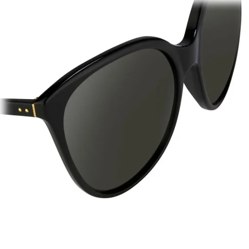 Linda Farrow Sunglasses & Eyewear-- 496 C1 Oversized Sunglasses - Black - Eyewear - Avvenice