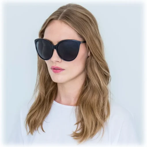 Linda Farrow Sunglasses & Eyewear-- 496 C1 Oversized Sunglasses - Black - Eyewear - Avvenice