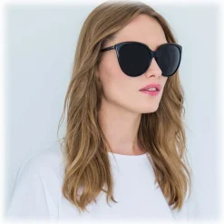 Linda Farrow Sunglasses & Eyewear-- 496 C1 Oversized Sunglasses - Black - Eyewear - Avvenice