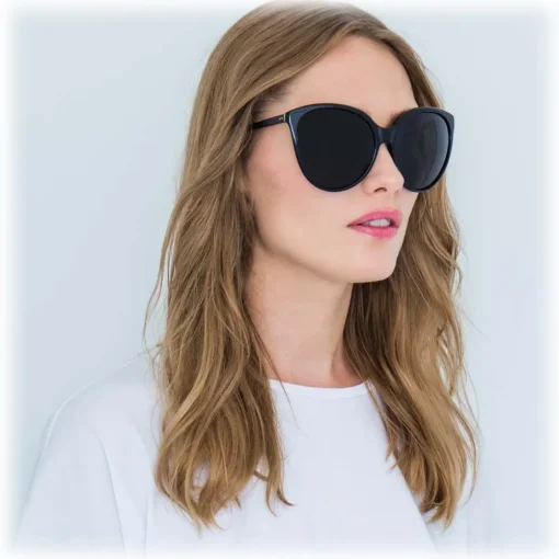 Linda Farrow Sunglasses & Eyewear-- 496 C1 Oversized Sunglasses - Black - Eyewear - Avvenice