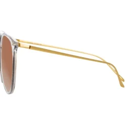 Linda Farrow Sunglasses & Eyewear-- 747 C15 Oversized Sunglasses - Clear - Eyewear - Avvenice