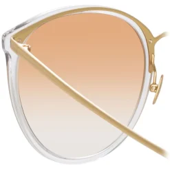 Linda Farrow Sunglasses & Eyewear-- 747 C15 Oversized Sunglasses - Clear - Eyewear - Avvenice