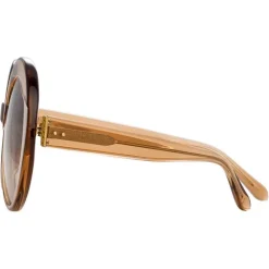 Linda Farrow Sunglasses & Eyewear-- 844 C4 Oversized Sunglasses - Tobacco - Eyewear - Avvenice