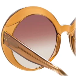 Linda Farrow Sunglasses & Eyewear-- 844 C4 Oversized Sunglasses - Tobacco - Eyewear - Avvenice