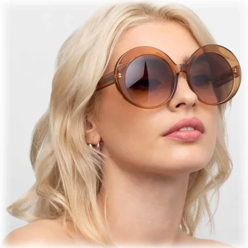 Linda Farrow Sunglasses & Eyewear-- 844 C4 Oversized Sunglasses - Tobacco - Eyewear - Avvenice