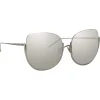 Linda Farrow Sunglasses & Eyewear-- 847 C2 Oversized Sunglasses - White Gold - Eyewear - Avvenice