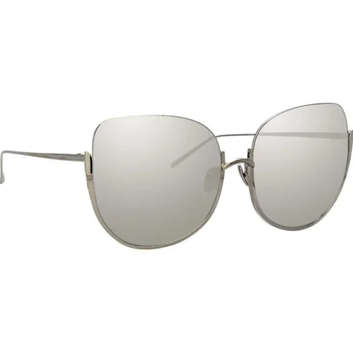 Linda Farrow Sunglasses & Eyewear-- 847 C2 Oversized Sunglasses - White Gold - Eyewear - Avvenice