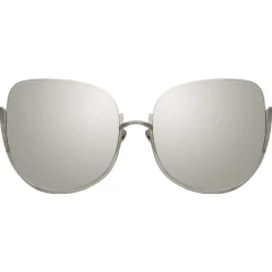 Linda Farrow Sunglasses & Eyewear-- 847 C2 Oversized Sunglasses - White Gold - Eyewear - Avvenice