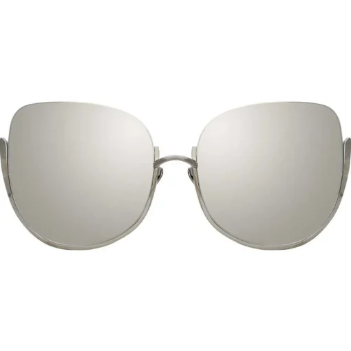 Linda Farrow Sunglasses & Eyewear-- 847 C2 Oversized Sunglasses - White Gold - Eyewear - Avvenice