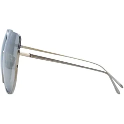 Linda Farrow Sunglasses & Eyewear-- 847 C2 Oversized Sunglasses - White Gold - Eyewear - Avvenice