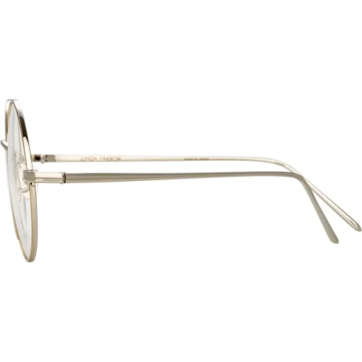 Linda Farrow Sunglasses & Eyewear-- 741 C10 Round Optical Frames - White Gold and Yellow Gold - Eyewear - Avvenice