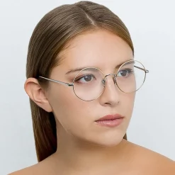 Linda Farrow Sunglasses & Eyewear-- 741 C10 Round Optical Frames - White Gold and Yellow Gold - Eyewear - Avvenice