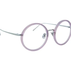 Linda Farrow Sunglasses & Eyewear-- 239 C63 Round Optical Frames - Milky Purple - Eyewear - Avvenice