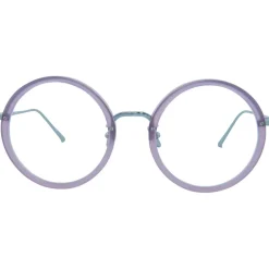 Linda Farrow Sunglasses & Eyewear-- 239 C63 Round Optical Frames - Milky Purple - Eyewear - Avvenice