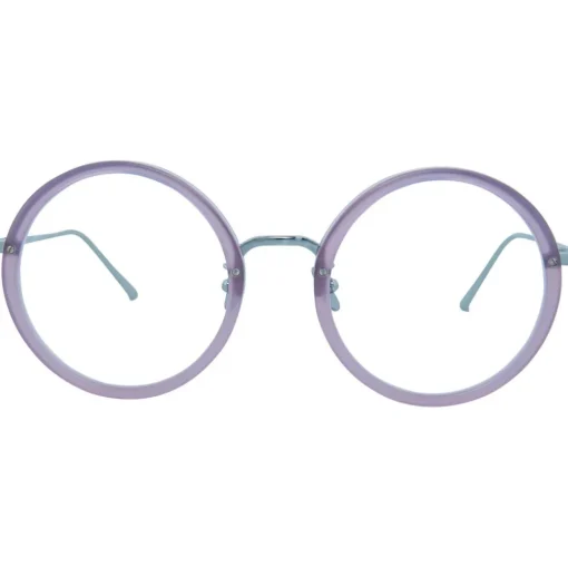 Linda Farrow Sunglasses & Eyewear-- 239 C63 Round Optical Frames - Milky Purple - Eyewear - Avvenice