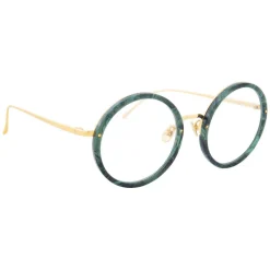 Linda Farrow Sunglasses & Eyewear-- 239 C53 Round Optical Frames - Jade - Eyewear - Avvenice