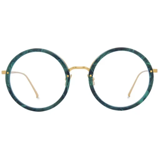 Linda Farrow Sunglasses & Eyewear-- 239 C53 Round Optical Frames - Jade - Eyewear - Avvenice