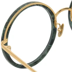 Linda Farrow Sunglasses & Eyewear-- 239 C53 Round Optical Frames - Jade - Eyewear - Avvenice