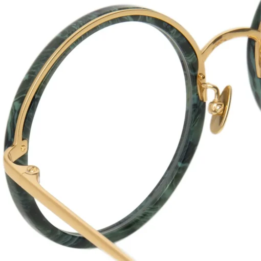Linda Farrow Sunglasses & Eyewear-- 239 C53 Round Optical Frames - Jade - Eyewear - Avvenice