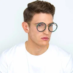 Linda Farrow Sunglasses & Eyewear-- 239 C53 Round Optical Frames - Jade - Eyewear - Avvenice