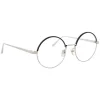 Linda Farrow Sunglasses & Eyewear-- 583 C3 Round Optical Frames - White Gold - Eyewear - Avvenice