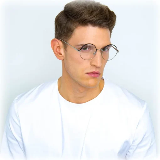 Linda Farrow Sunglasses & Eyewear-- 583 C3 Round Optical Frames - White Gold - Eyewear - Avvenice