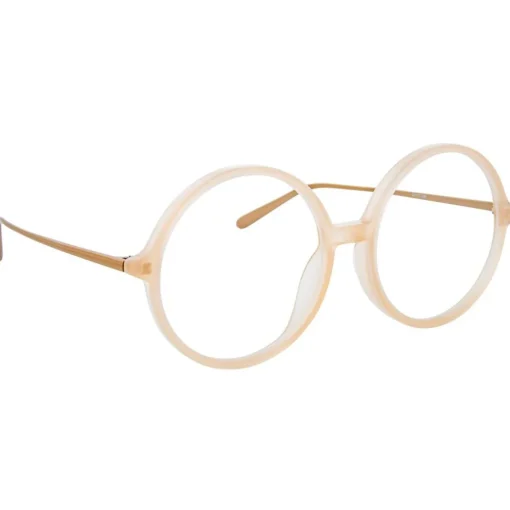 Linda Farrow Sunglasses & Eyewear-- 645 C3 Round Optical Frames - Milky Peach - Eyewear - Avvenice