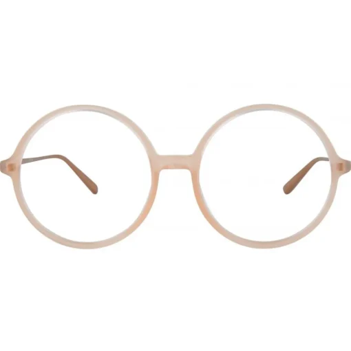 Linda Farrow Sunglasses & Eyewear-- 645 C3 Round Optical Frames - Milky Peach - Eyewear - Avvenice