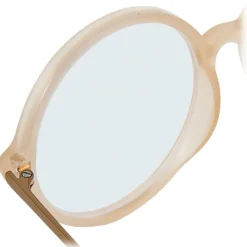 Linda Farrow Sunglasses & Eyewear-- 645 C3 Round Optical Frames - Milky Peach - Eyewear - Avvenice