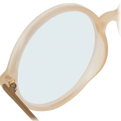 Linda Farrow Sunglasses & Eyewear-- 645 C3 Round Optical Frames - Milky Peach - Eyewear - Avvenice