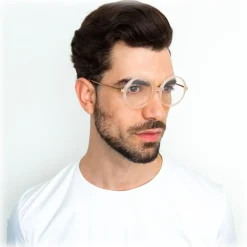 Linda Farrow Sunglasses & Eyewear-- 645 C3 Round Optical Frames - Milky Peach - Eyewear - Avvenice