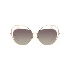 Linda Farrow Sunglasses & Eyewear-- 853 C3 Round Sunglasses - Rose Gold - Eyewear - Avvenice