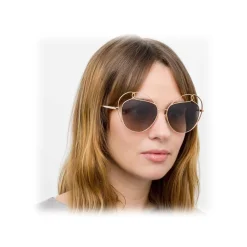 Linda Farrow Sunglasses & Eyewear-- 853 C3 Round Sunglasses - Rose Gold - Eyewear - Avvenice