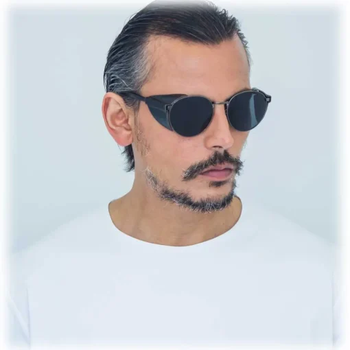 Linda Farrow Sunglasses & Eyewear-- 300 C11 Round Sunglasses - Titanium - Eyewear - Avvenice