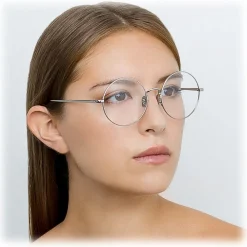 Linda Farrow Sunglasses & Eyewear-- 741 C4 Round Sunglasses - Black & Titanium - Eyewear - Avvenice