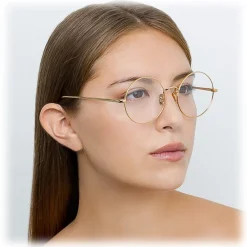 Linda Farrow Sunglasses & Eyewear-- 741 C1 Round Sunglasses - Black & Gold - Eyewear - Avvenice