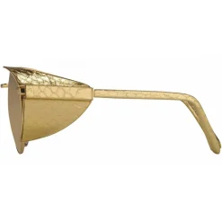 Linda Farrow Sunglasses & Eyewear-- 300 C8 Round Sunglasses - Yellow Gold - Eyewear - Avvenice