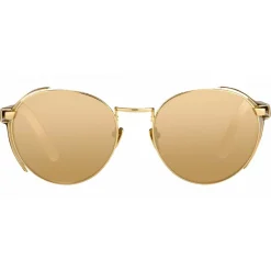 Linda Farrow Sunglasses & Eyewear-- 300 C8 Round Sunglasses - Yellow Gold - Eyewear - Avvenice