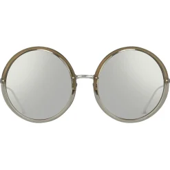 Linda Farrow Sunglasses & Eyewear-- 457 C12 Round Sunglasses - Truffle - Eyewear - Avvenice