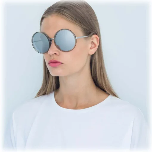 Linda Farrow Sunglasses & Eyewear-- 457 C12 Round Sunglasses - Truffle - Eyewear - Avvenice