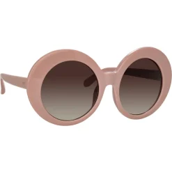 Linda Farrow Sunglasses & Eyewear-- 468 C16 Round Sunglasses - Cameo Pink - Eyewear - Avvenice