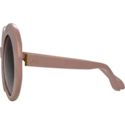 Linda Farrow Sunglasses & Eyewear-- 468 C16 Round Sunglasses - Cameo Pink - Eyewear - Avvenice