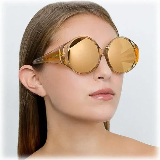Linda Farrow Sunglasses & Eyewear-- 714 C6 Round Sunglasses - Dew - Eyewear - Avvenice