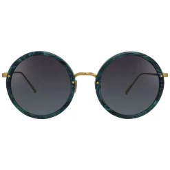 Linda Farrow Sunglasses & Eyewear-- 239 C49 Round Sunglasses - Jade - Eyewear - Avvenice