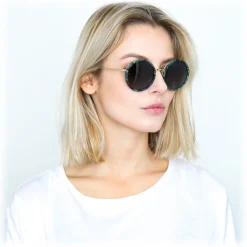Linda Farrow Sunglasses & Eyewear-- 239 C49 Round Sunglasses - Jade - Eyewear - Avvenice