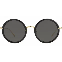 Linda Farrow Sunglasses & Eyewear-- 239 C11 Round Sunglasses - Black - Eyewear - Avvenice