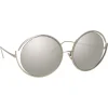 Linda Farrow Sunglasses & Eyewear-- 680 C2 Round Sunglasses - White Gold - Eyewear - Avvenice